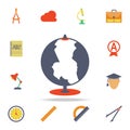 globe colored icon. Detailed set of colored education icons. Premium graphic design. One of the collection icons for websites, web Royalty Free Stock Photo