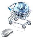 Globe computer mouse shopping cart