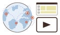 Global Network with Interactive Dashboard and Multimedia Access Highlighting Connectivity Royalty Free Stock Photo