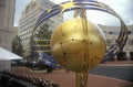 Globe and constellation sculpture in Reston, VA town center, a planned community