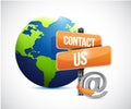 globe and contact us sign , illustration Royalty Free Stock Photo