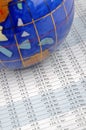 Globe and data sheet Royalty Free Stock Photo