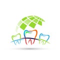 Globe dentist logo icon on white background