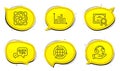 Globe, Diagram graph and Computer fan icons set. Quick tips sign. Vector Royalty Free Stock Photo