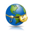 Globe with dollar Royalty Free Stock Photo