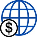 Globe money dollar icon Royalty Free Stock Photo