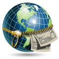 Globe with dollar Royalty Free Stock Photo