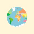 globe earth continent africa and europe isolated white background, flat style