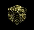 Globe Earth cubic light map outline Royalty Free Stock Photo