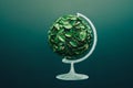 Globe earth eco concept. Earth world environment day symbol. Copy space. Minimal nature idea to artwork design Royalty Free Stock Photo