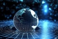 Map blue earth networking technology concept space globe global internet tech digital