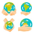 Globe earth in hand icon vector illustration. Royalty Free Stock Photo