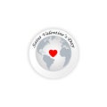 Globe and earth with heart and words Saint Valentine`s Day on white background. Vector illustration