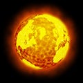 Globe Earth hot climate light halo flare Royalty Free Stock Photo