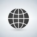 Globe earth icon, illustration isolated on white. Royalty Free Stock Photo