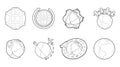 Globe earth icon set, outline style Royalty Free Stock Photo