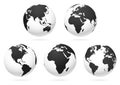 World globe earth map vector illustrations Royalty Free Stock Photo