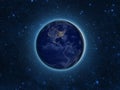 Globe Earth Model by night. Elements of image furnished by NASA. Royalty Free Stock Photo