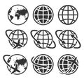 Globe earth set icon vector illustration Royalty Free Stock Photo