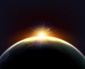 Globe Earth Sunlight Dark Background Poster Royalty Free Stock Photo