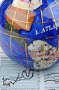 Globe and economy graph Royalty Free Stock Photo