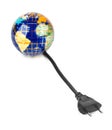 Globe and electrical cable Royalty Free Stock Photo