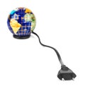 Globe and electrical cable Royalty Free Stock Photo