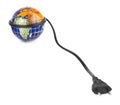 Globe and electrical cable Royalty Free Stock Photo