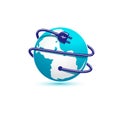 Globe and electrical plug vector Royalty Free Stock Photo