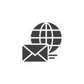 Globe and envelope mail vector icon