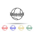 Globe and fence multi color icon. Simple thin line, outline vector of trade wars icons for ui and ux, website or mobile Royalty Free Stock Photo