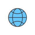 Globe filled outline icon