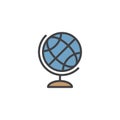 Globe filled outline icon