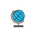 Globe filled outline icon
