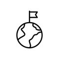 Globe, flag icon. Simple line, outline vector elements of success for ui and ux, website or mobile application