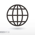 Globe flat Icon. Sign planet