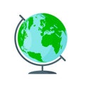 Globe flat icon on a white background. Vector illustration Royalty Free Stock Photo