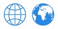 Globe flat icons. Vector symbol of Earth. Planet icon Royalty Free Stock Photo