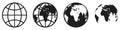 Globe flat icons. Vector symbol of Earth. Planet icon Royalty Free Stock Photo