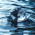 Globe floating on water Royalty Free Stock Photo