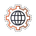 Globe gear communicaton business leadership cut line Royalty Free Stock Photo