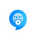 globe and gear icon for web Royalty Free Stock Photo