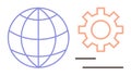 Globe and Gear Representing Global Technology and System Development Concepts Royalty Free Stock Photo