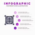 Globe, Global, World, Science Solid Icon Infographics 5 Steps Presentation Background Royalty Free Stock Photo