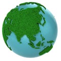 Globe of grass and water, Asia part Royalty Free Stock Photo