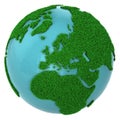 Globe of grass and water, Europe part Royalty Free Stock Photo