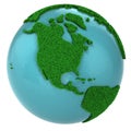 Globe of grass and water, North America part Royalty Free Stock Photo