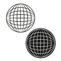 Globe grid icon. Sphere wireframe symbol. Planet earth Vector. Global network sign. Royalty Free Stock Photo