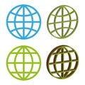 Globe grid icon. World network Vector. Global planet symbol. Colorful map design. Royalty Free Stock Photo