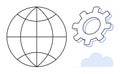 Globe with Gear Representing Global Connectivity, Technology, and System Optimization Royalty Free Stock Photo